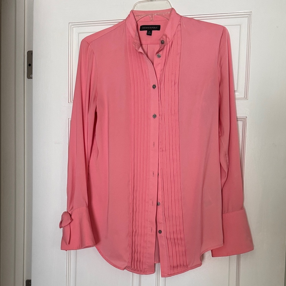 Pink Button-Up Blouse
